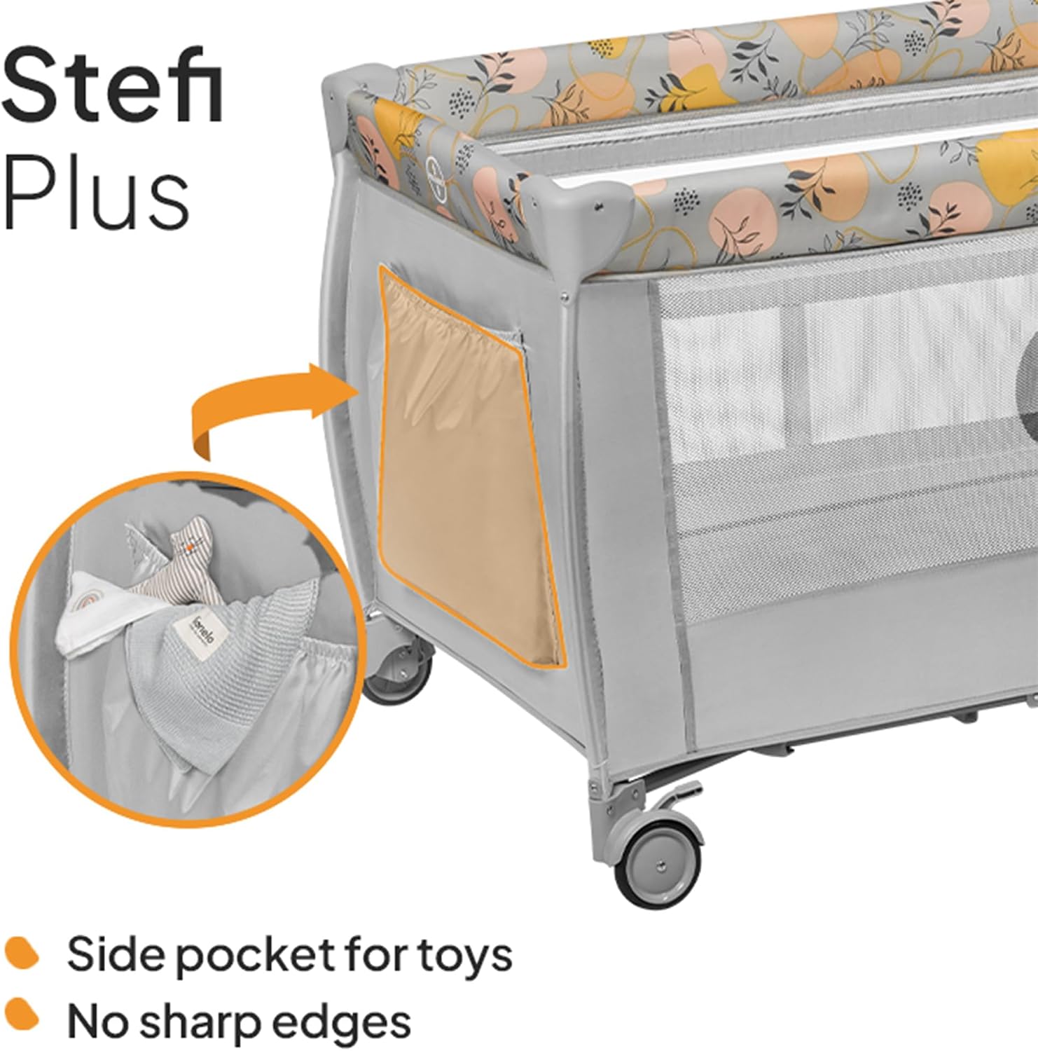 Thumbnail 5 de Lionelo STEFI Plus Travel Cot: Portable Nursery Safe for 0–36kg with 2-Level Mattress