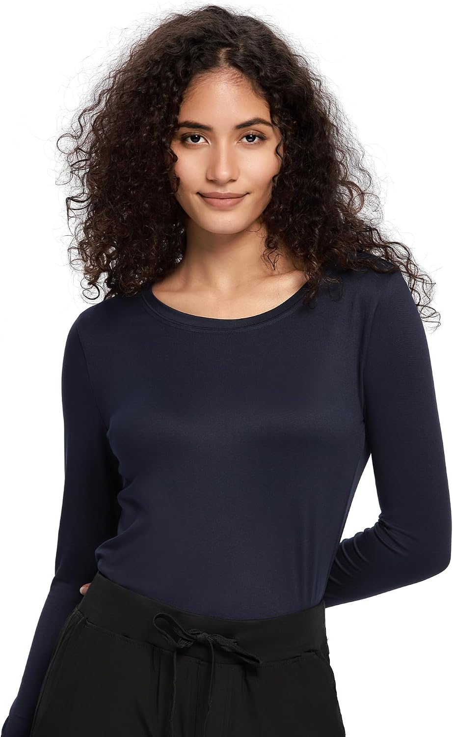 Detalle de COZYFIT Women’s Long-Sleeve Underscrub Shirt, Crew Neck, Butter-Soft Fabric