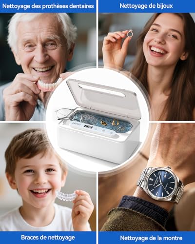 Thumbnail 7 de Phniti Nettoyeur Ultrasons 47 kHz, Ultrasonic Cleaner 330 ml – Nettoyage profond pour bijoux et prothèses