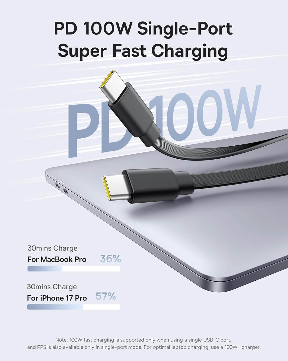 Thumbnail 2 de Baseus Retractable USB-C Cable 4ft (2-in-1) — Multi Fast Charging, PD up to 100W, 5 Length Presets
