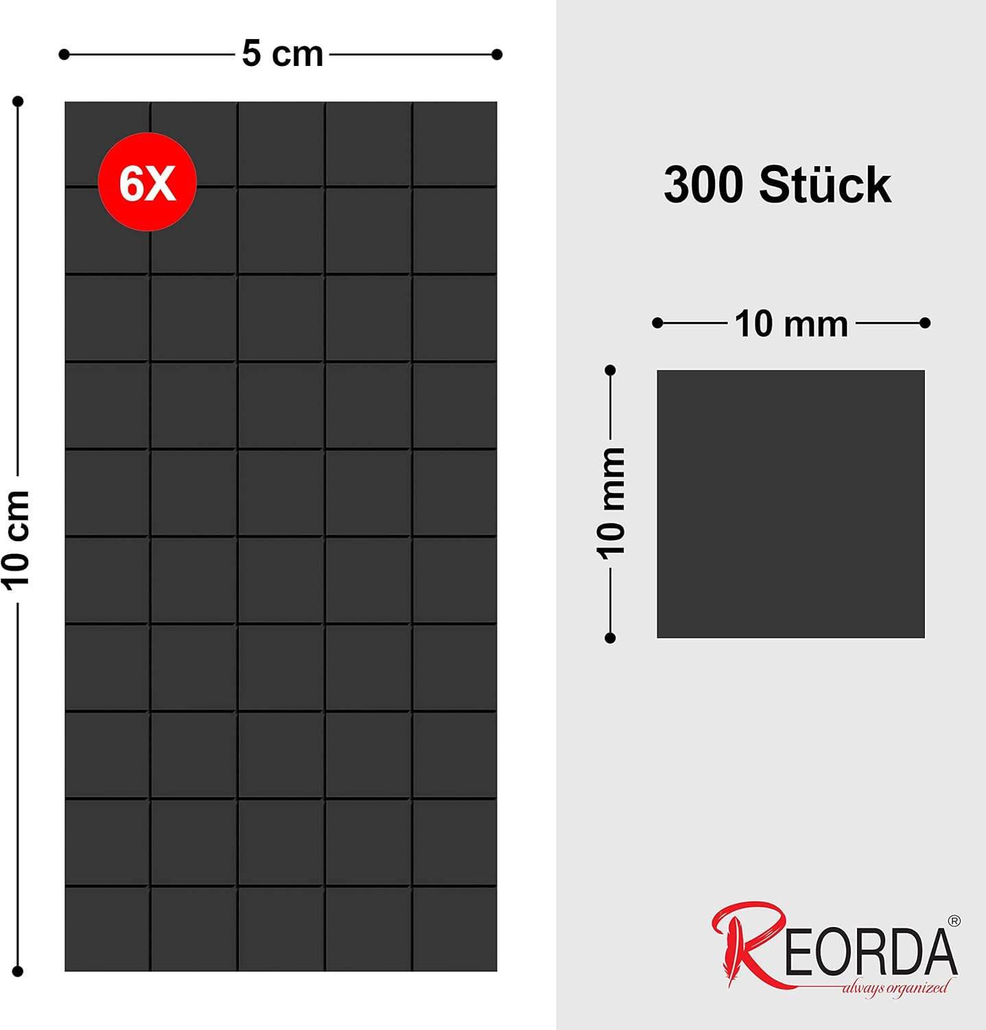 Thumbnail 1 de REORDA® Magnetplättchen selbstklebend – 300 Magnetstreifen mit 3M-Kleber