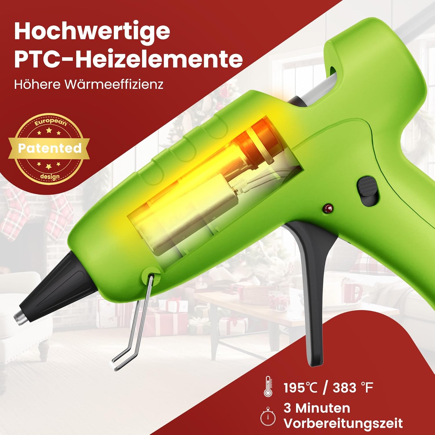 Thumbnail 2 de RUNSAI Heißklebepistole mit 30 Klebepistole Sticks, 7 mm – schnelle Erwärmung & ohne Tropfen