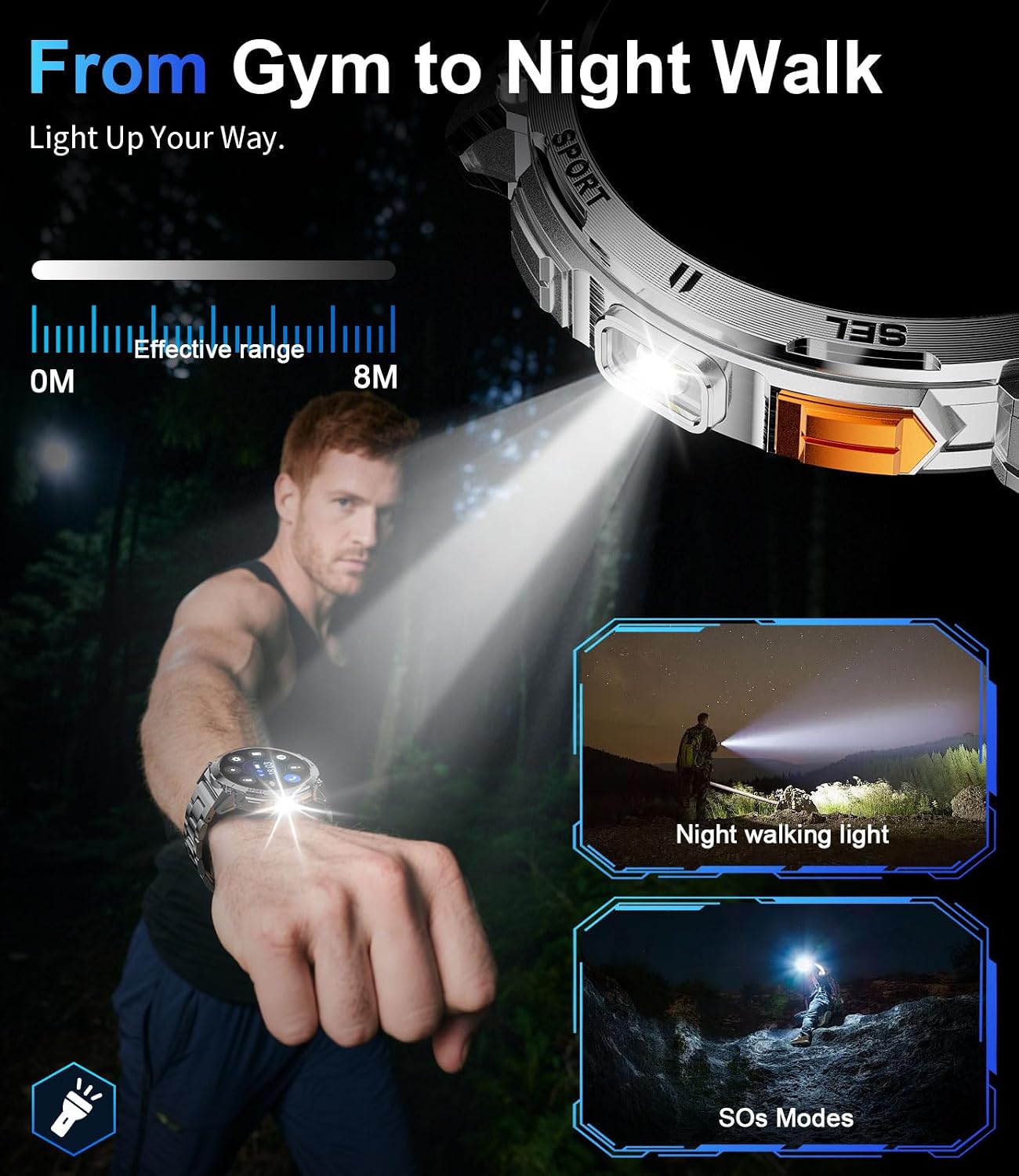 Thumbnail 1 de LIGE Military Smart Watch 1.62" AMOLED