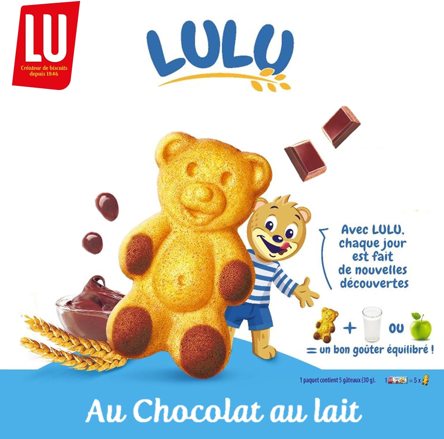 Thumbnail 3 de LU LULU L'Ourson Chocolat – Gâteau moelleux au lait, sachets individuels 30 g (48x)
