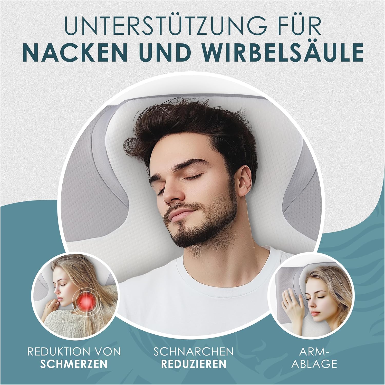 Detalle 2 de Nachtengel Orthopädisches Memory Foam Nackenstützkissen