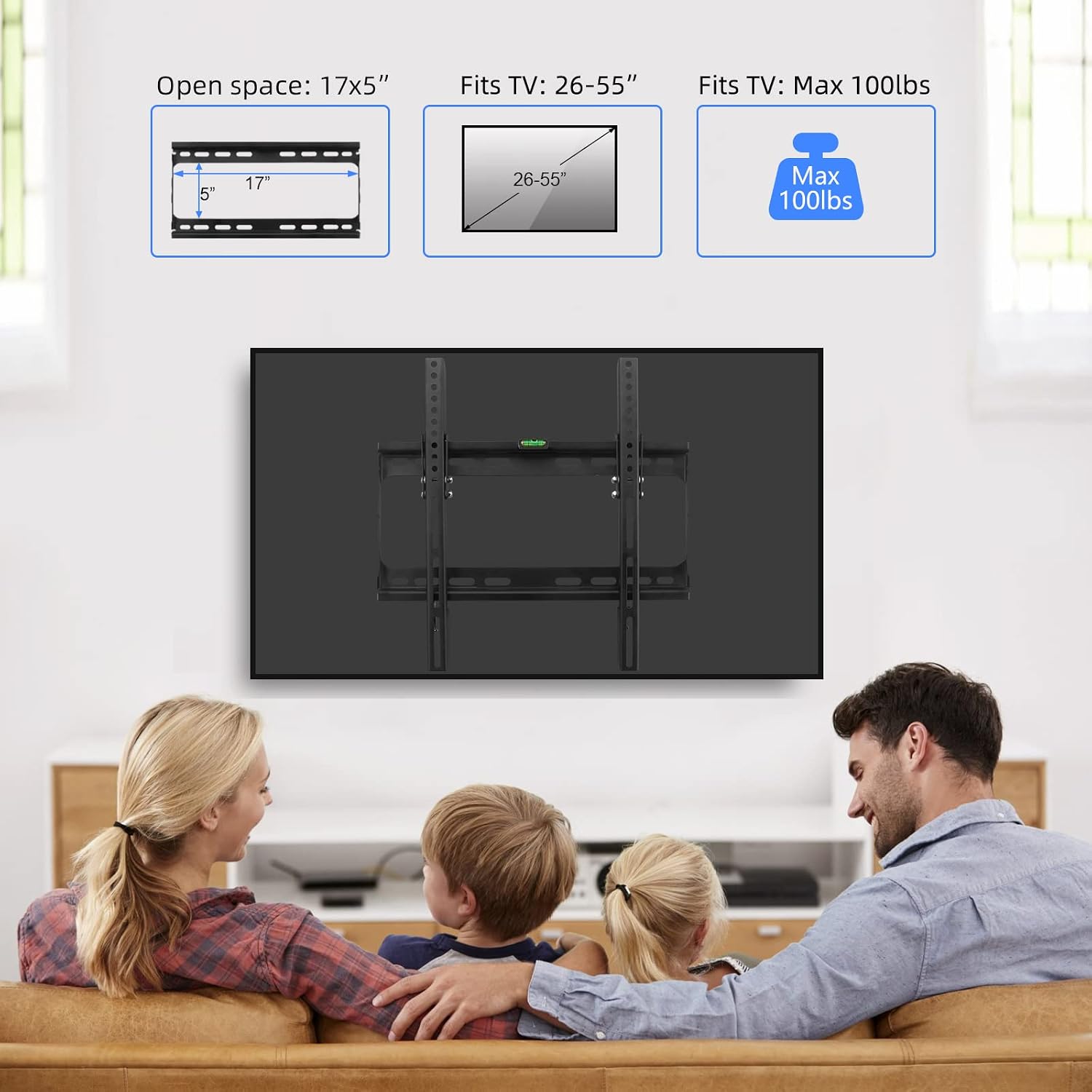 Detalle de Suptek TV Wall Mount for 26–60 inch TVs (Max 400x400 VESA) with 10° Tilt