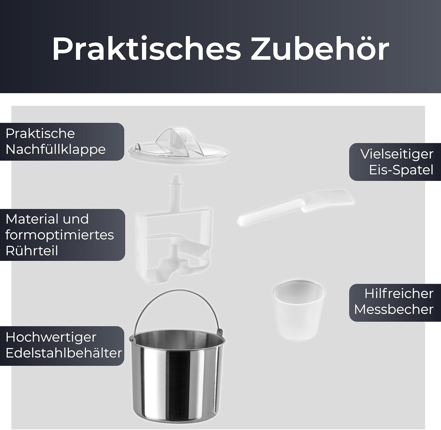 Thumbnail 6 de KLAMER 2-in-1 Eismaschine & Joghurtbereiter 2 L (180 W) aus Edelstahl mit Kühl- und Heizfunktion