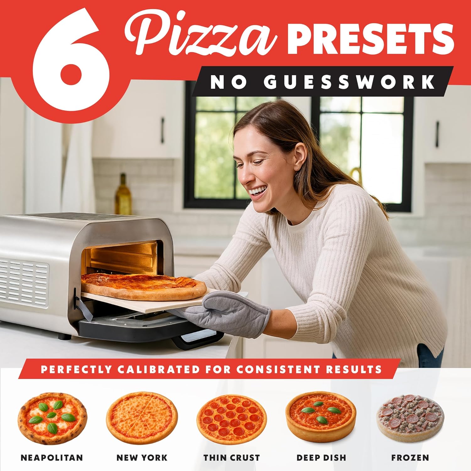 Detalle 2 de Gourmia Indoor Pizza Oven Air Fryer Toaster 1800W