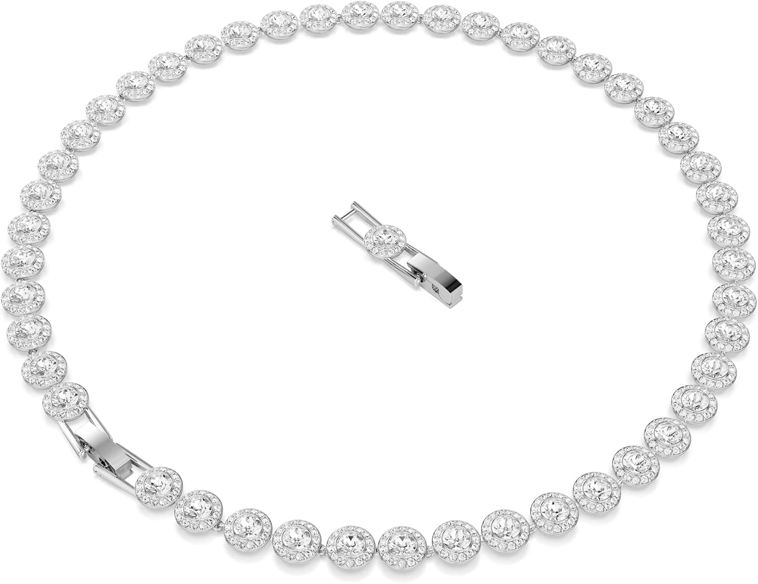 Thumbnail 3 de Swarovski Collier Una Angelic – Circular Moyen en Blanc et Métal Rhodié