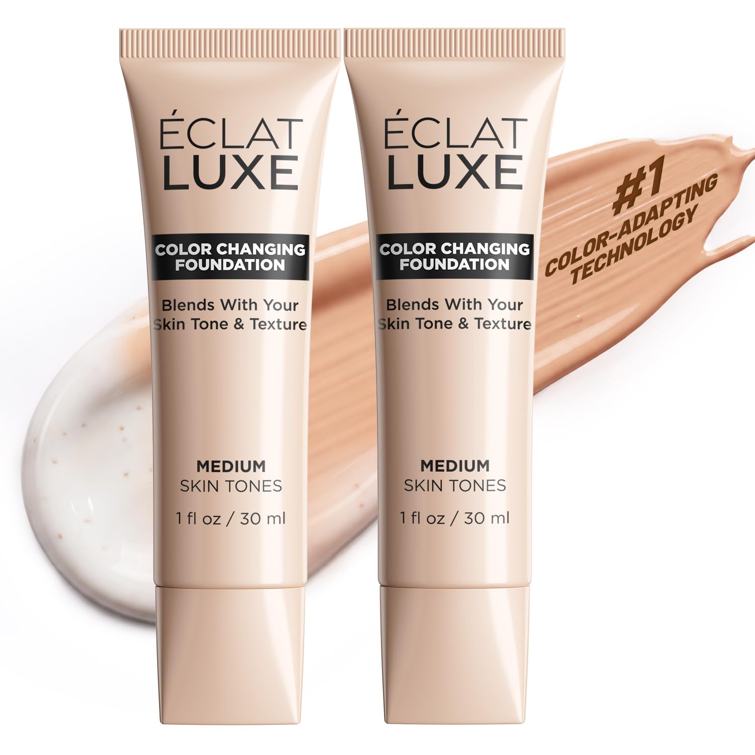 Detalle de RONKIE Color-Changing Foundation for Mature Skin, 2-Pack, Buildable Lightweight Coverage