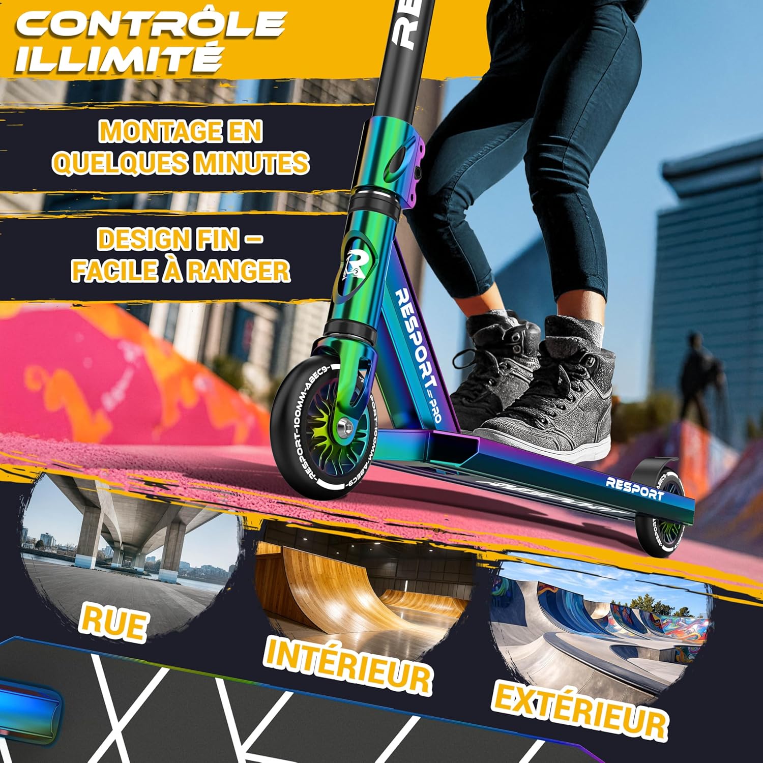 Thumbnail 3 de RE:SPORT Trottinette Stunt Revo Pro – sécurité et polyvalence pour enfants et adultes