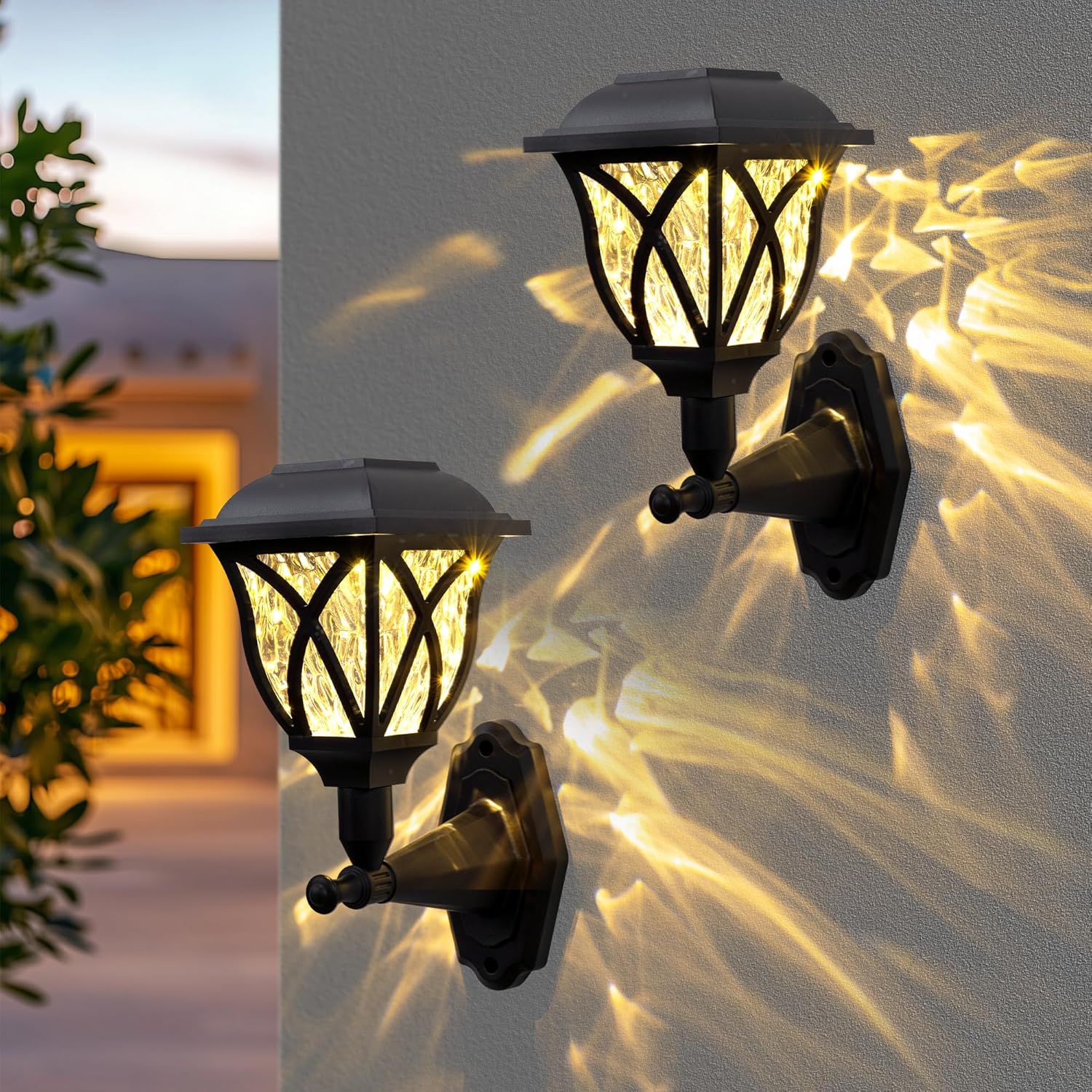 Thumbnail 5 de Solpex solar outdoor wall lights (4-pack) with warm white glow and waterproof design