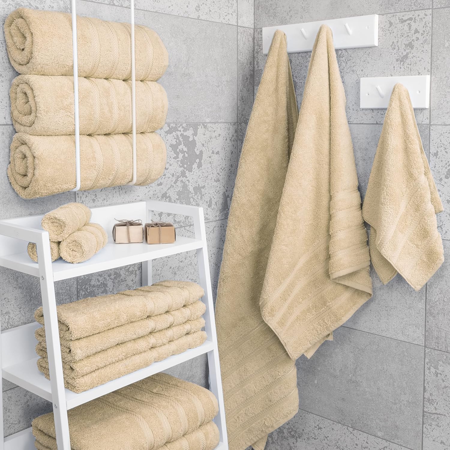 Detalle 2 de American Soft Linen Luxury 4-Piece 27x54 Bath Towel Set