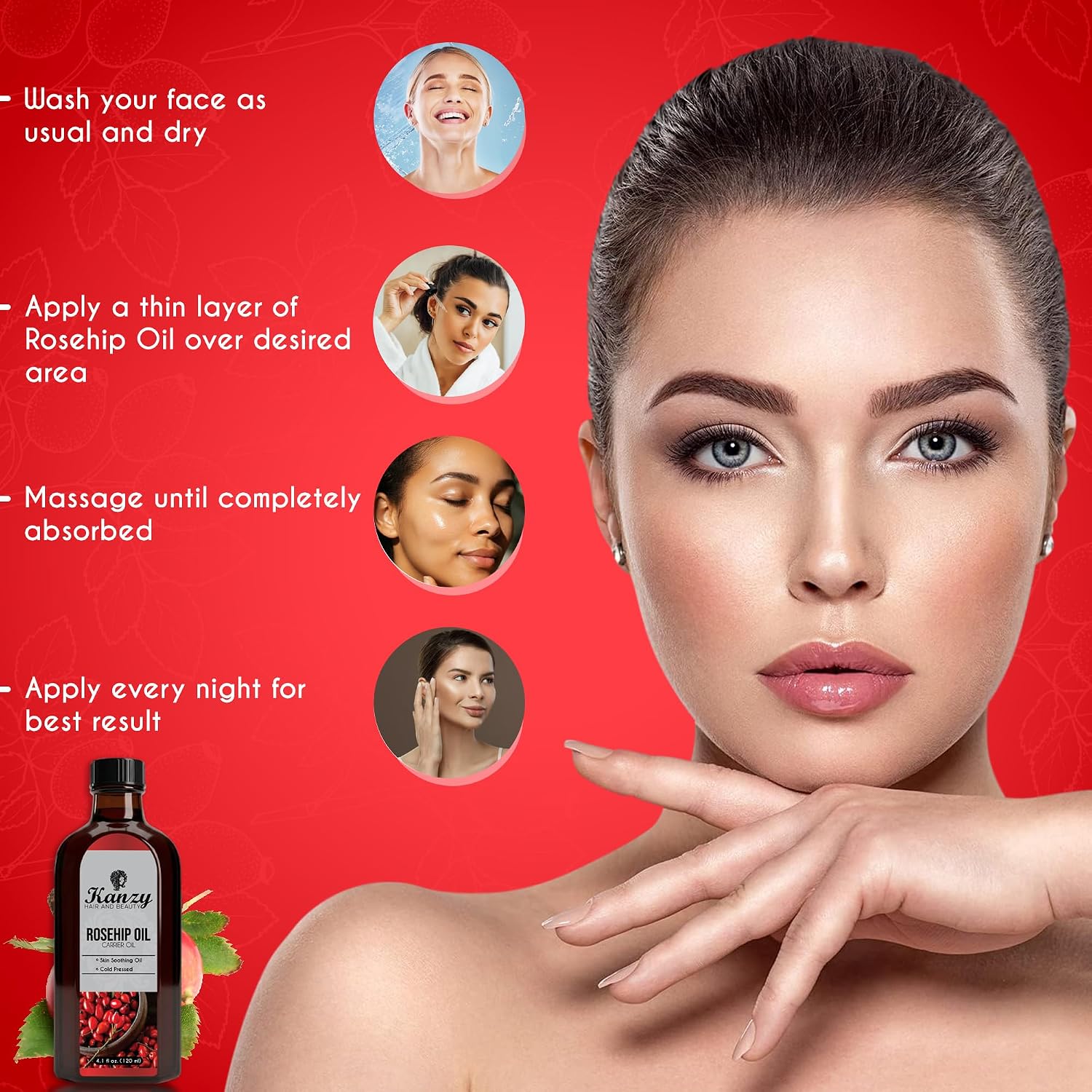 Detalle 1 de Kanzy Rosehip Oil 120ml for Face
