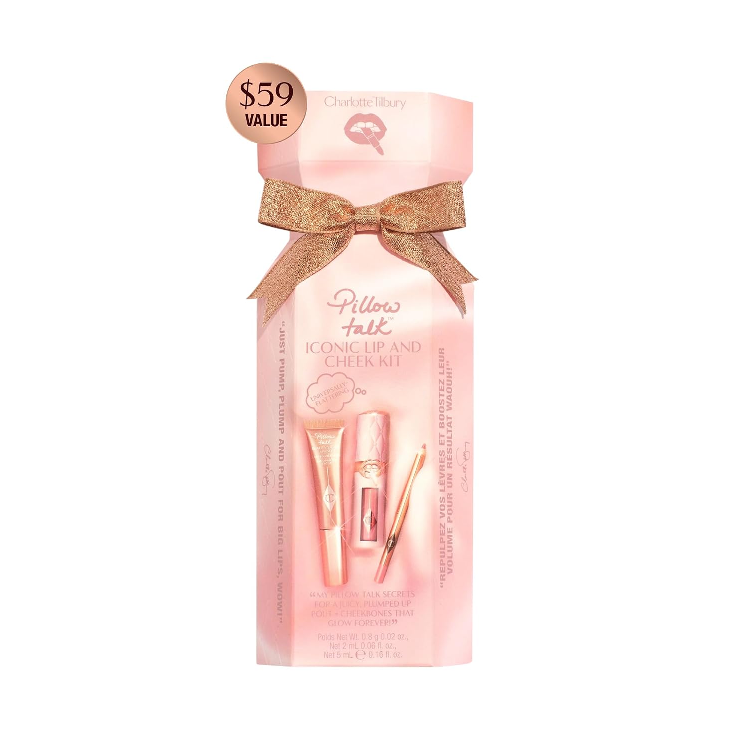Detalle de Charlotte Tilbury Pillow Talk Iconic Lip and Cheek Kit with Lip Plumper and Glow Wand