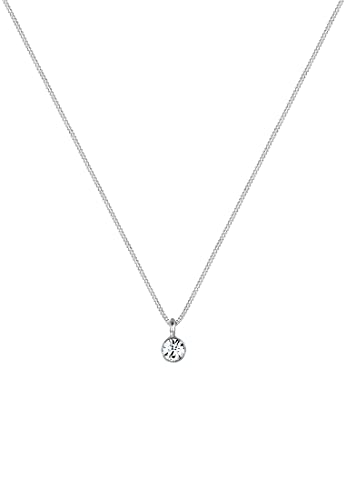 Detalle 2 de Elli Halskette Damen Basic Solitär mit Kristall aus 925 Sterling Silber
