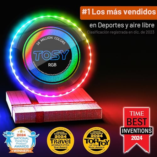 Detalle 2 de TOSY Flying Disc: Frisbee LED de 16 millones de colores para niños y adolescentes