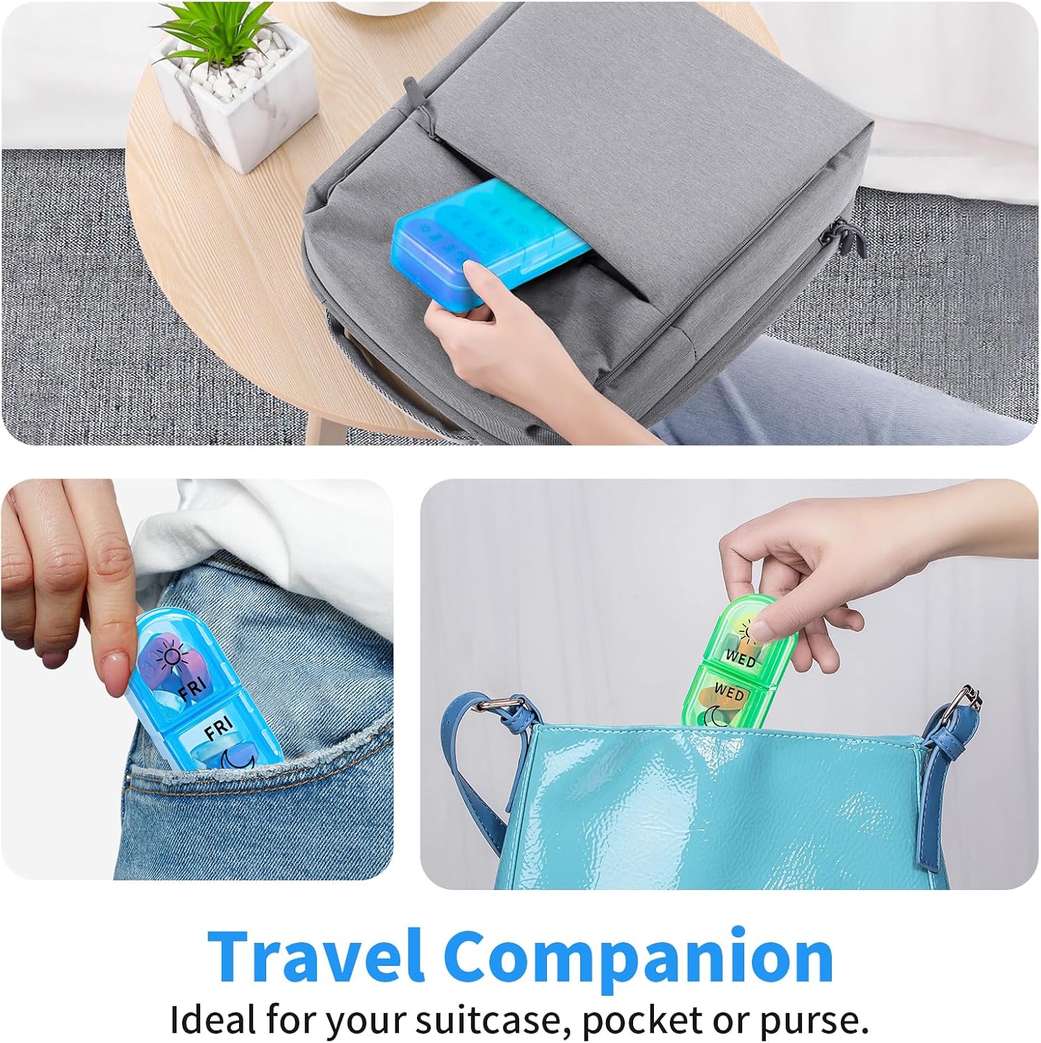Thumbnail 5 de Weekly Pill Organizer 2 times a day – Tablettenbox für 14 Tage, Blau
