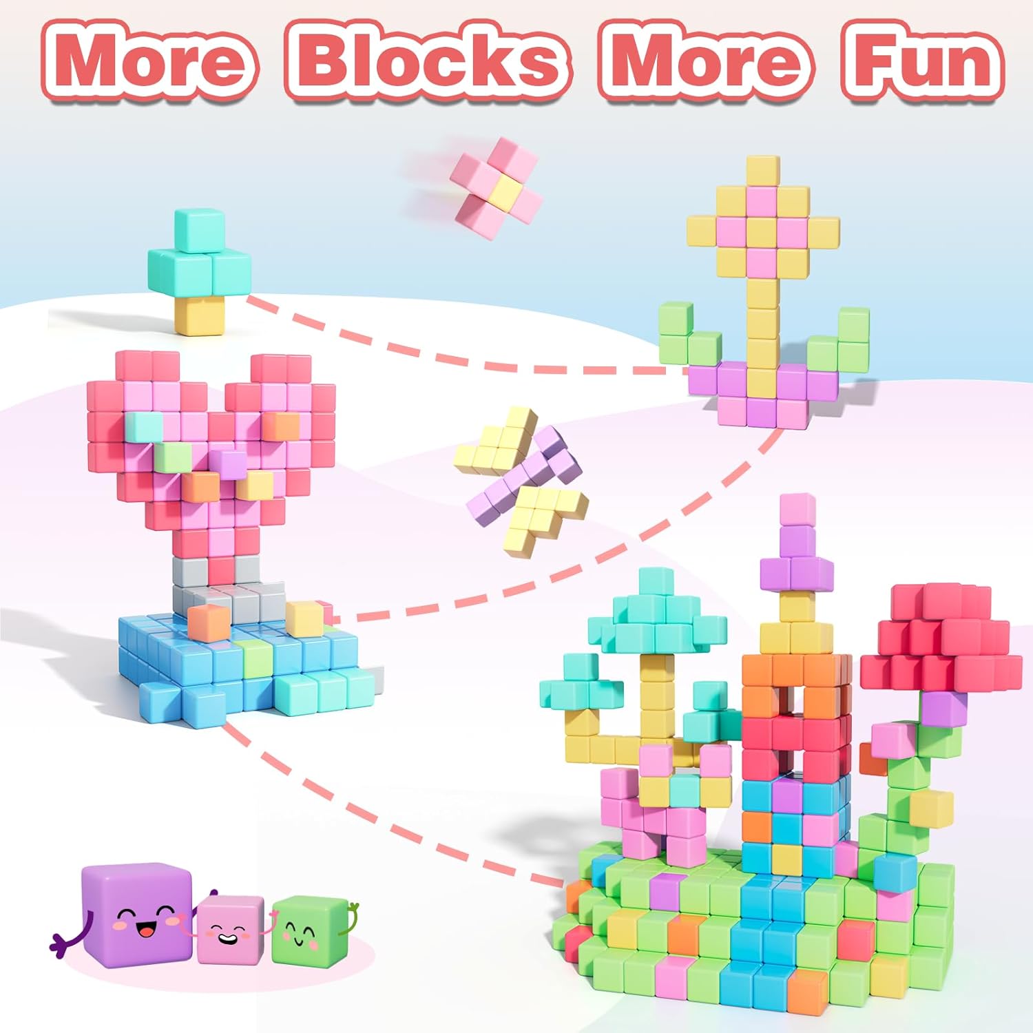 Detalle 2 de 100-Piece Magnetic Cubes Building Set for Kids (Ages 3–8) — STEM Magnetic Blocks for Toddlers & Preschoolers