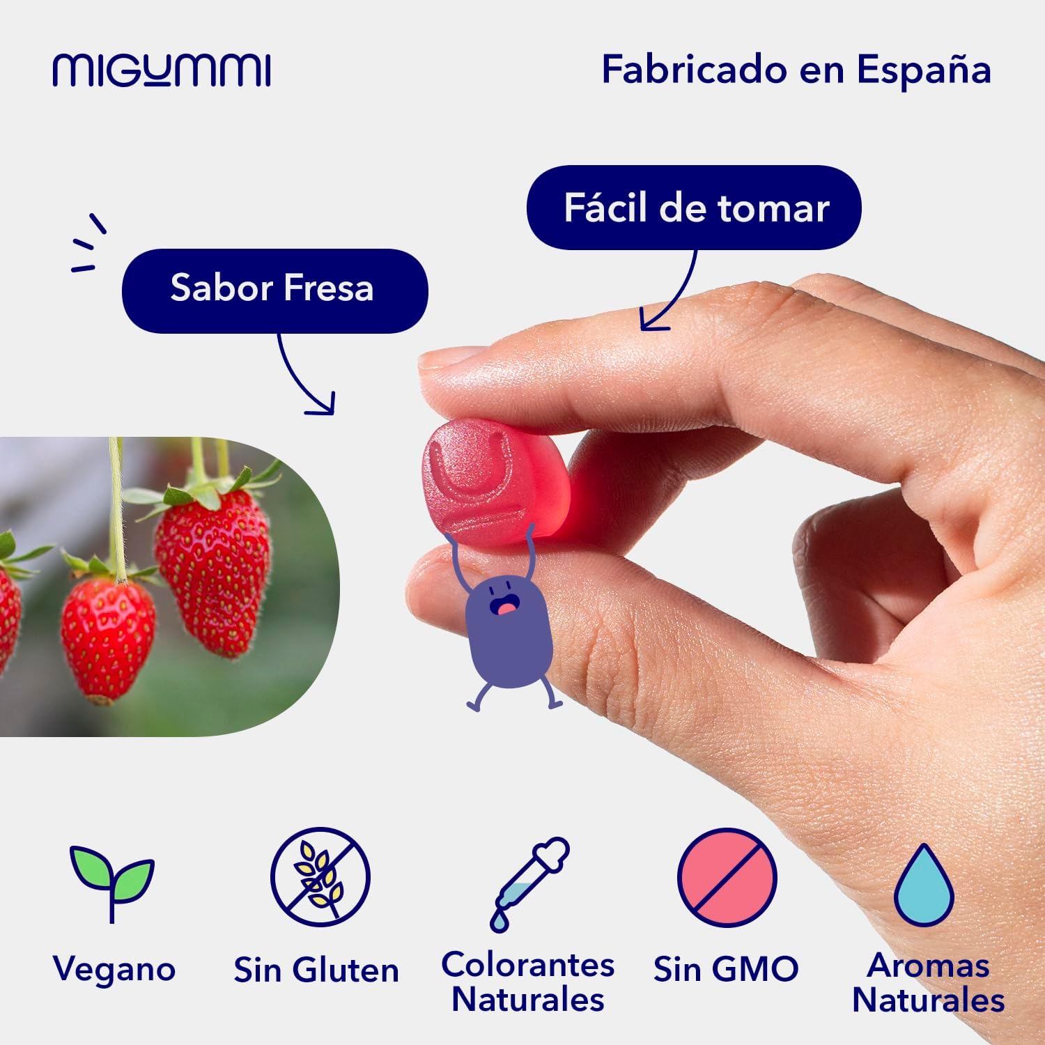 Detalle 2 de Gominolas multivitaminas 100 gummies para niños 🍬