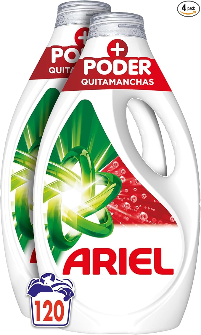 Imagen de Ariel Líquido Detergente Lavadora, 120 Lavados, Poder Quitamanchas en OfertitasTOP