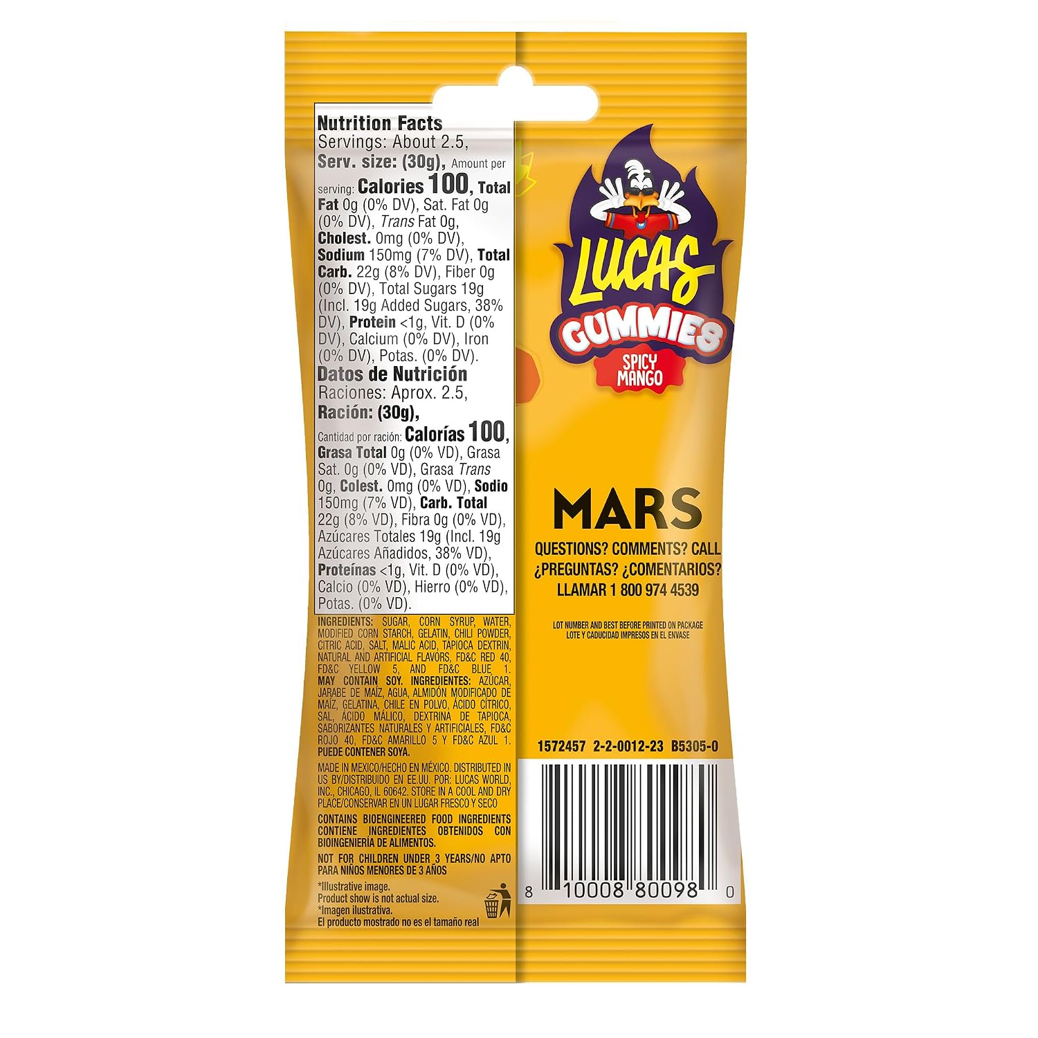 Detalle 2 de Lucas Spicy Mango Gummies, 12-Pack, 29.6 oz
