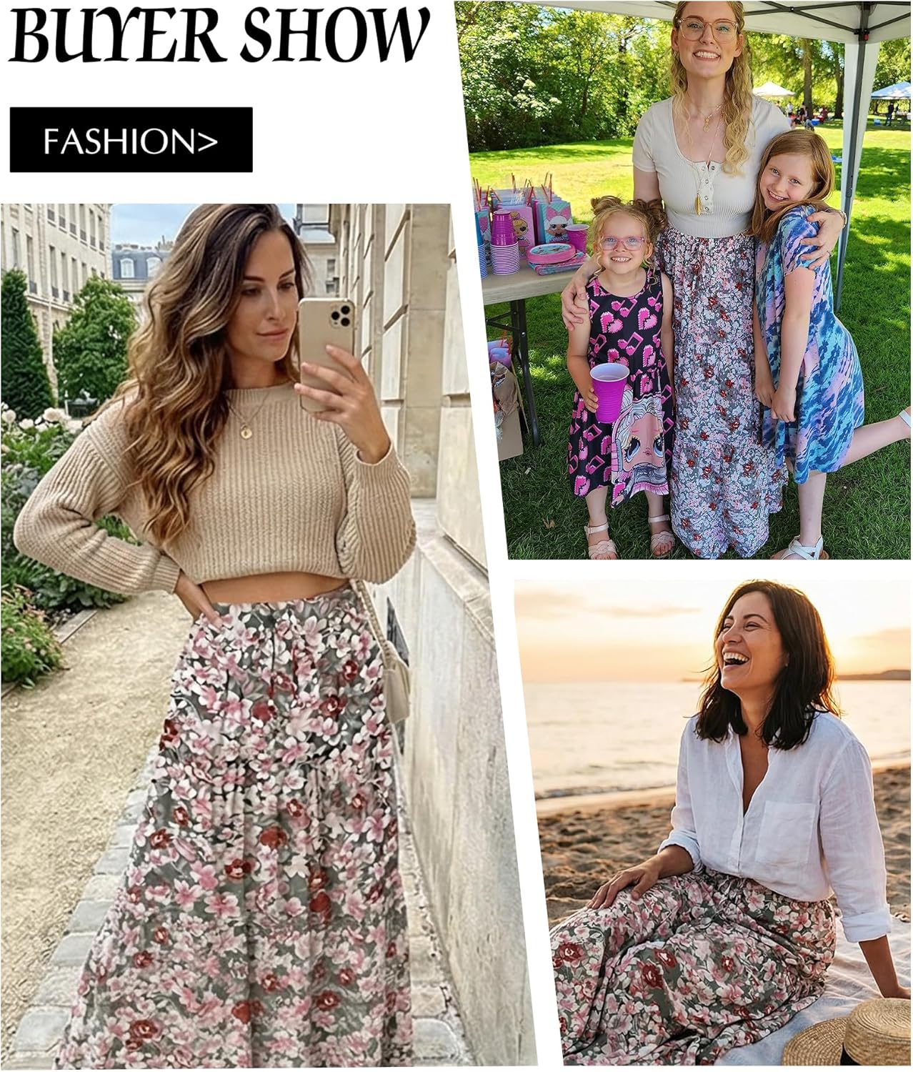 Thumbnail 3 de EARKOHA Women's Boho Maxi Skirt 2026 Summer Cruise — High Waist, Flowy Long Skirt with Pockets