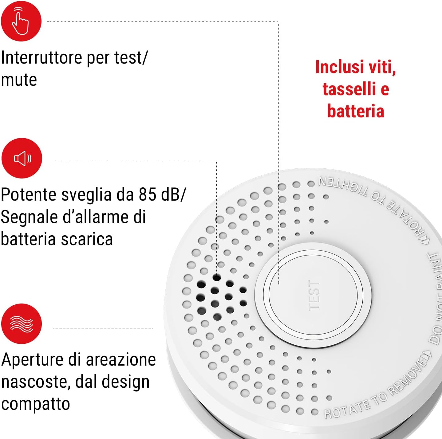 Thumbnail 1 de SHD OneConcept 7x Rilevatori di Fumo per Casa – Allarme ottico con batteria e funzione Test