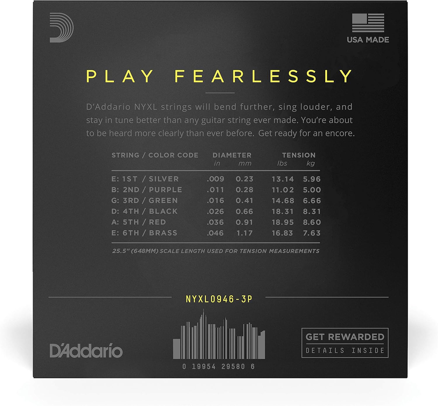 Detalle 2 de D'Addario NYXL0946-3P Super Light 09-46 electric guitar strings 🎸