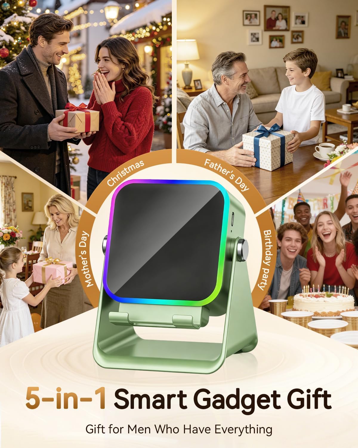 Thumbnail 6 de MILOUZ ZJ-028 5-in-1 Bluetooth Speaker with Adjustable Phone Stand and RGB Light