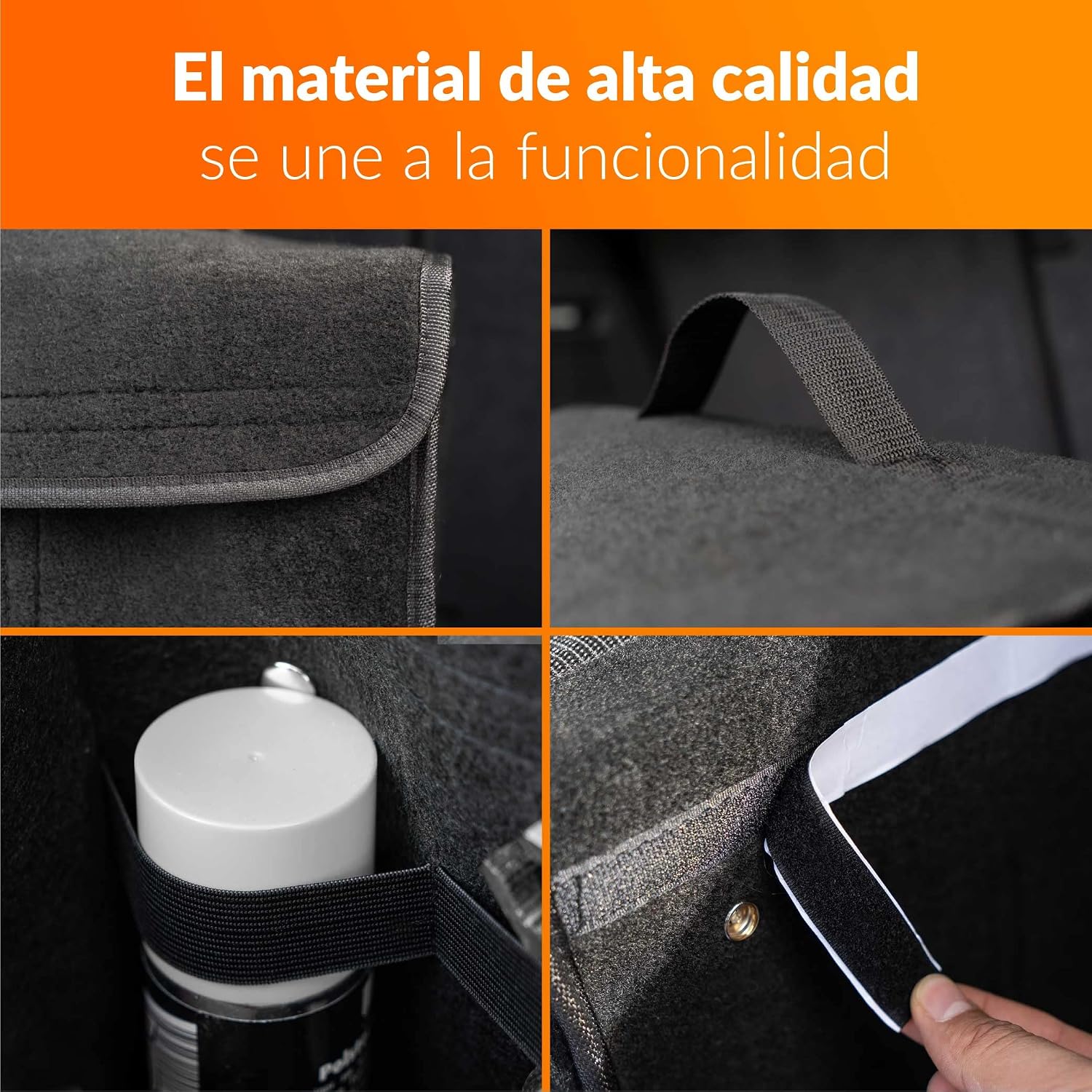 Detalle de Upgrade4cars Bolsa Maletero fieltro 35x18x30 cm