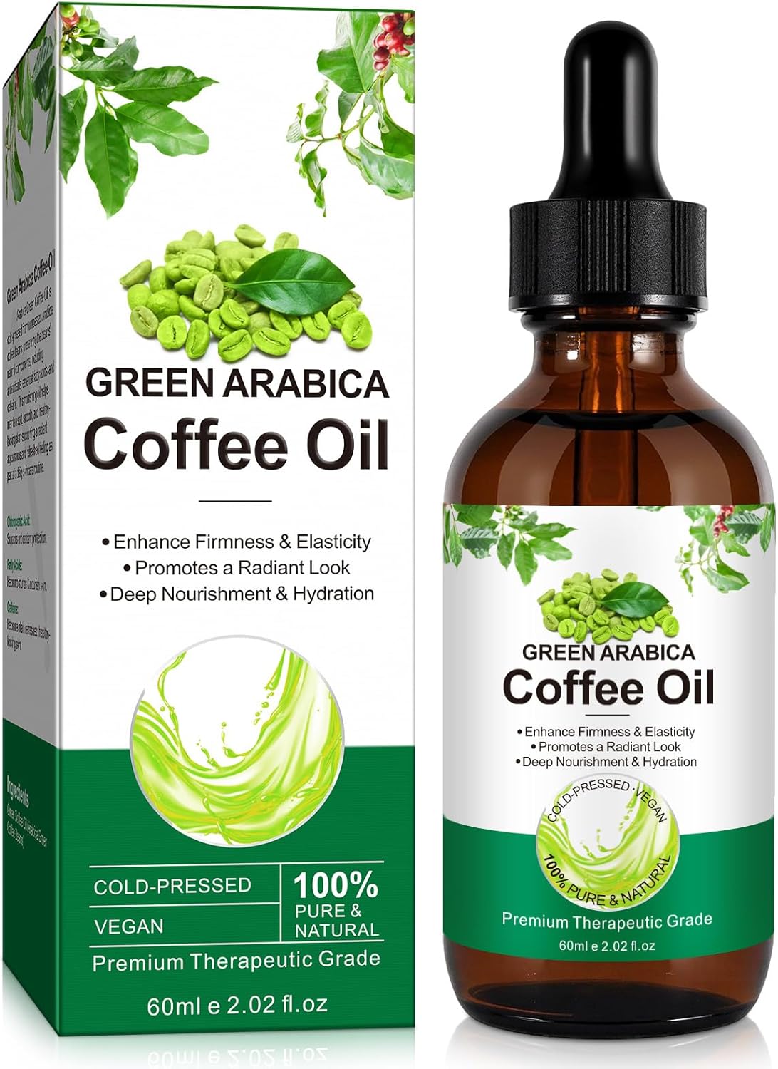 Detalle de Olio di caffè contro le rughe 60 ml – Spremuto a freddo, puro e naturale per viso e corpo