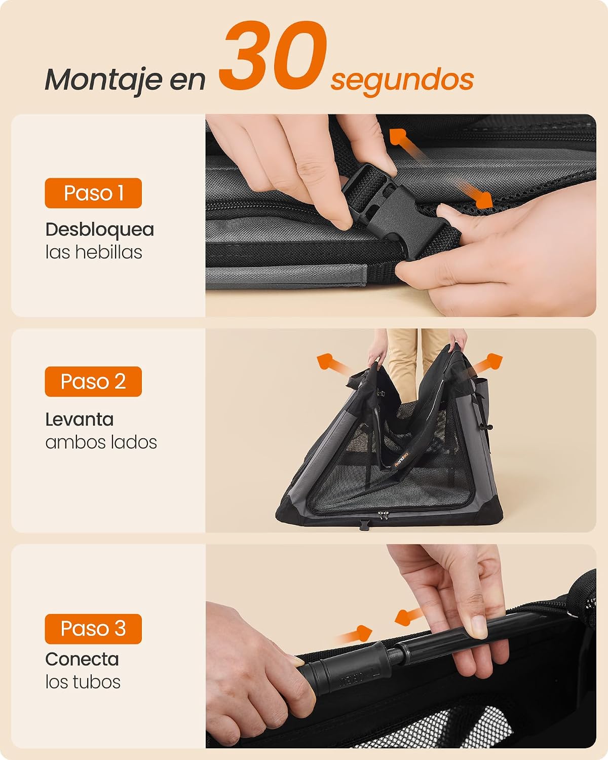 Detalle de Feandrea PDC017B01 transportín 76,2×53,4×53,4 cm