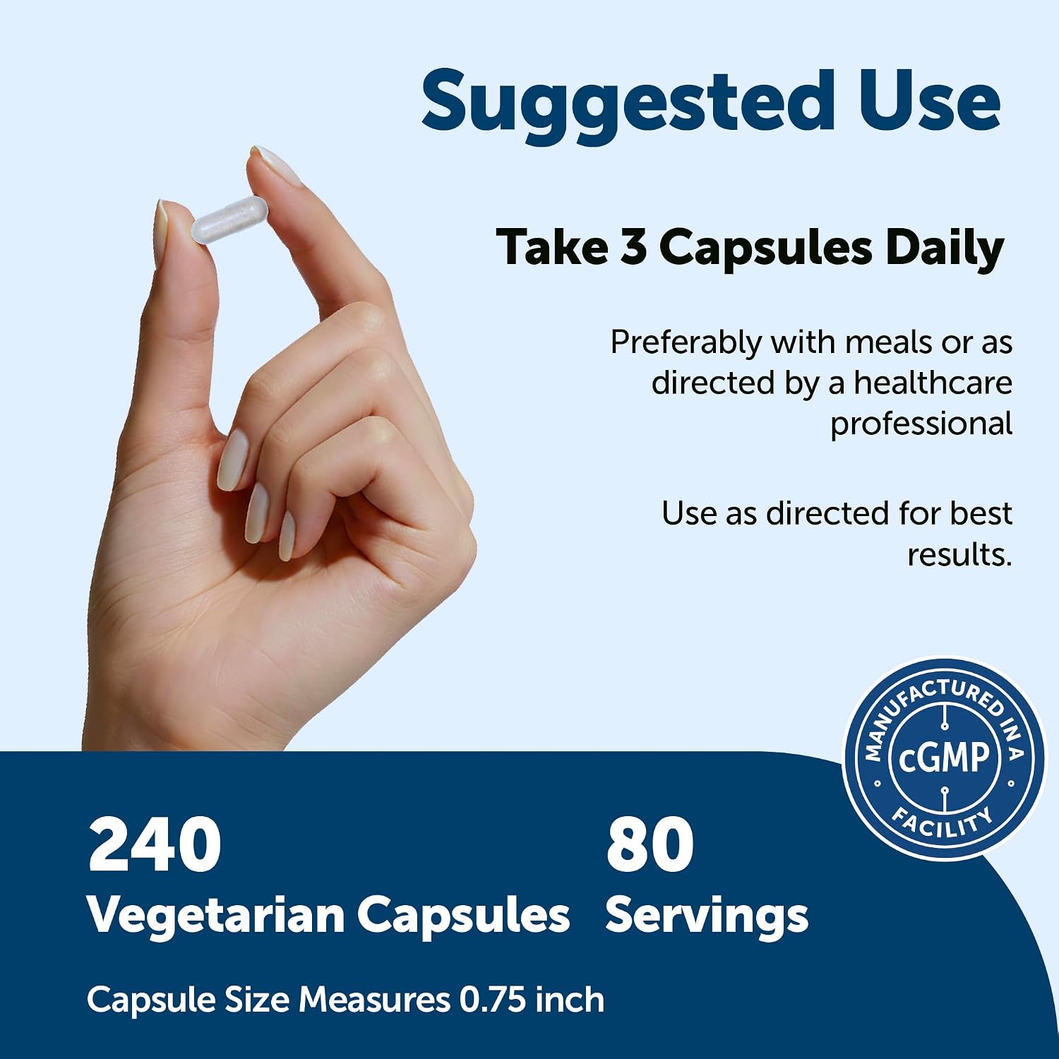 Detalle de Micro Ingredients L-Glutamine Supplement, 240 Vegetarian Capsules