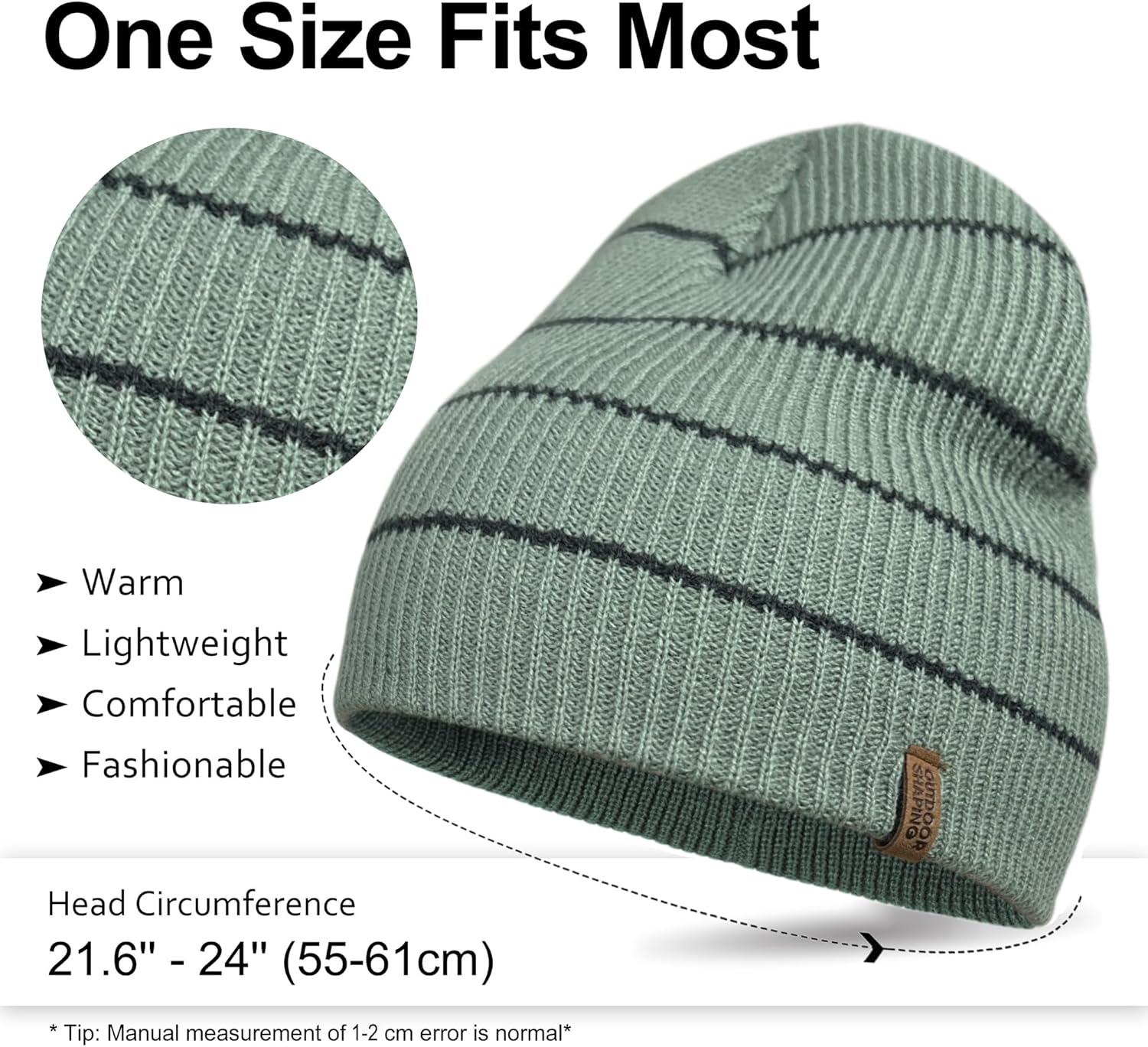 Thumbnail 1 de Outdoor Shaping Strickmütze & Beanie für Winter – warme Chunky-Mütze mit Lederpatch, umgeschlagener Kante