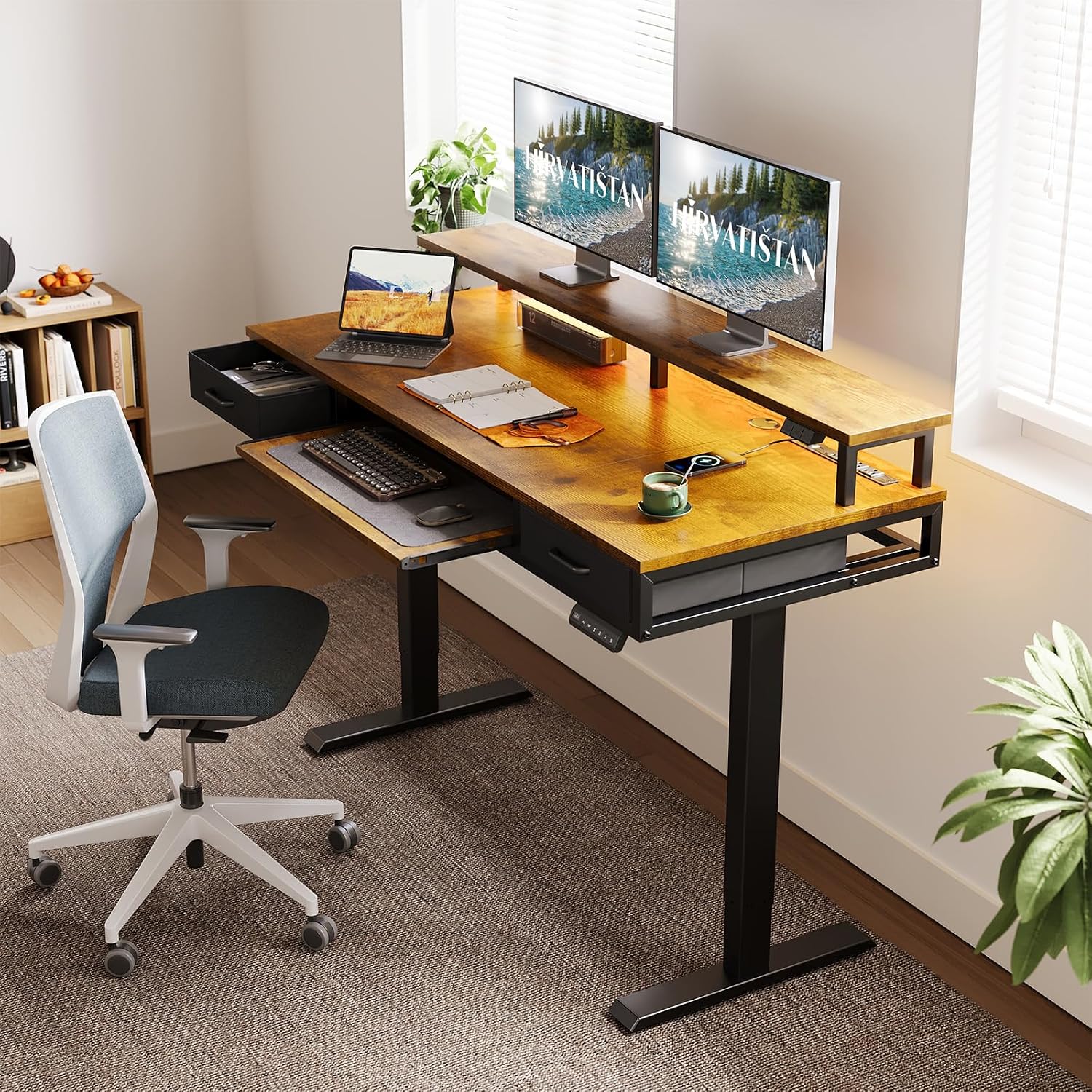 Thumbnail 1 de AODK d4f3f40d-1e2c-471e-a722-e216c15f2791 55-Inch Electric Standing Desk