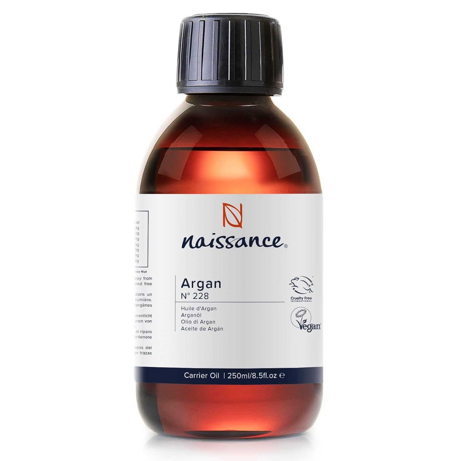 Detalle de Naissance Marokkanisches Arganöl (Nr. 228) – 225 ml für Haare, Gesicht, Haut, Bart & Nagelhaut