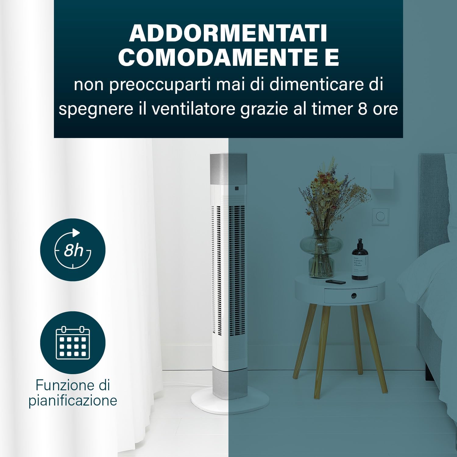 Thumbnail 5 de Princess ventilatore a colonna silenziosa bianco da 103 cm: 3 modalità, 3 velocità e oscillazione