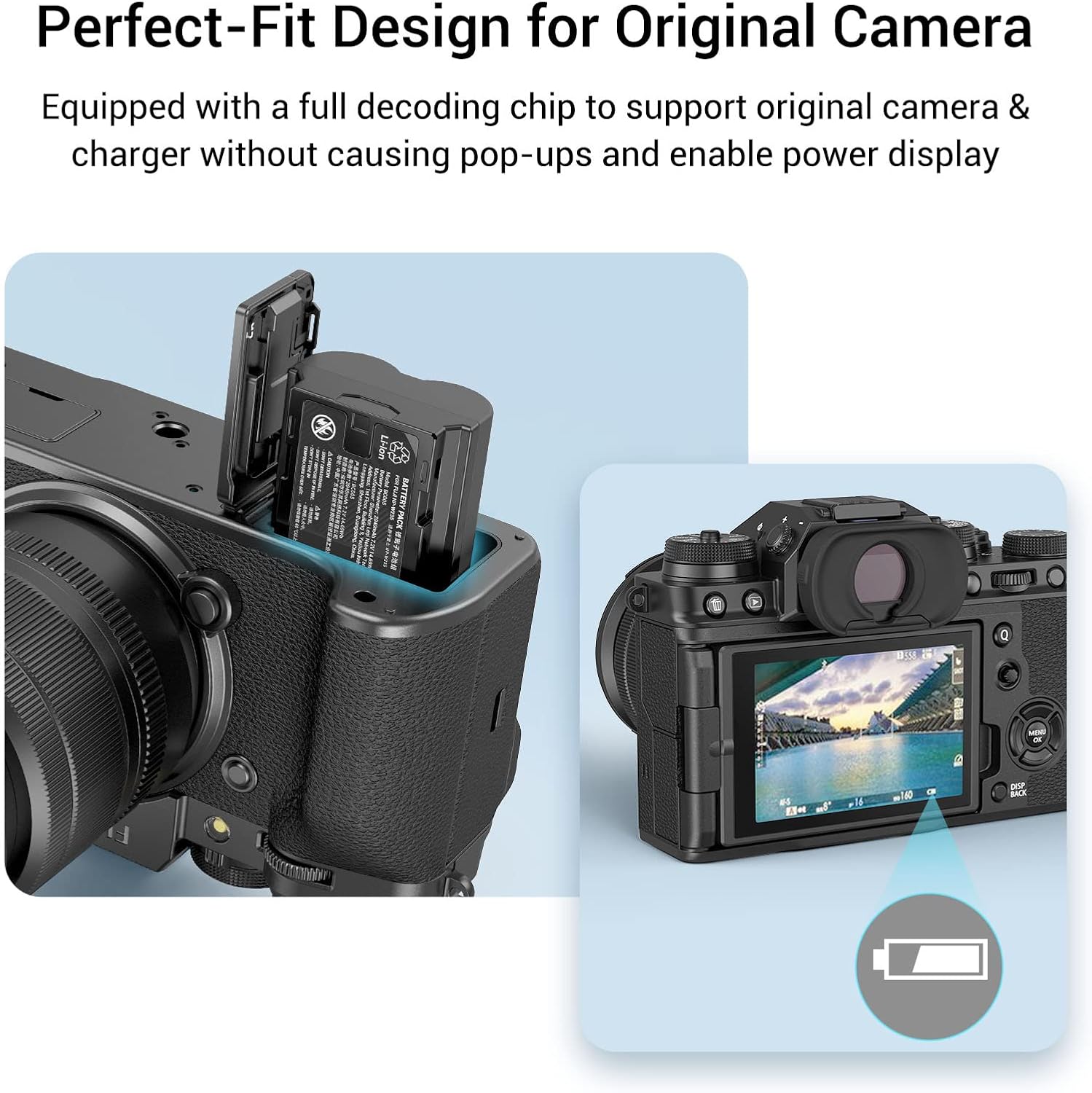 Thumbnail 3 de SMALLRIG Kit batteries de rechange NP-W235 (VG-XT4-3822) compatible Fujifilm + chargeur écran LCD (lot de 2)