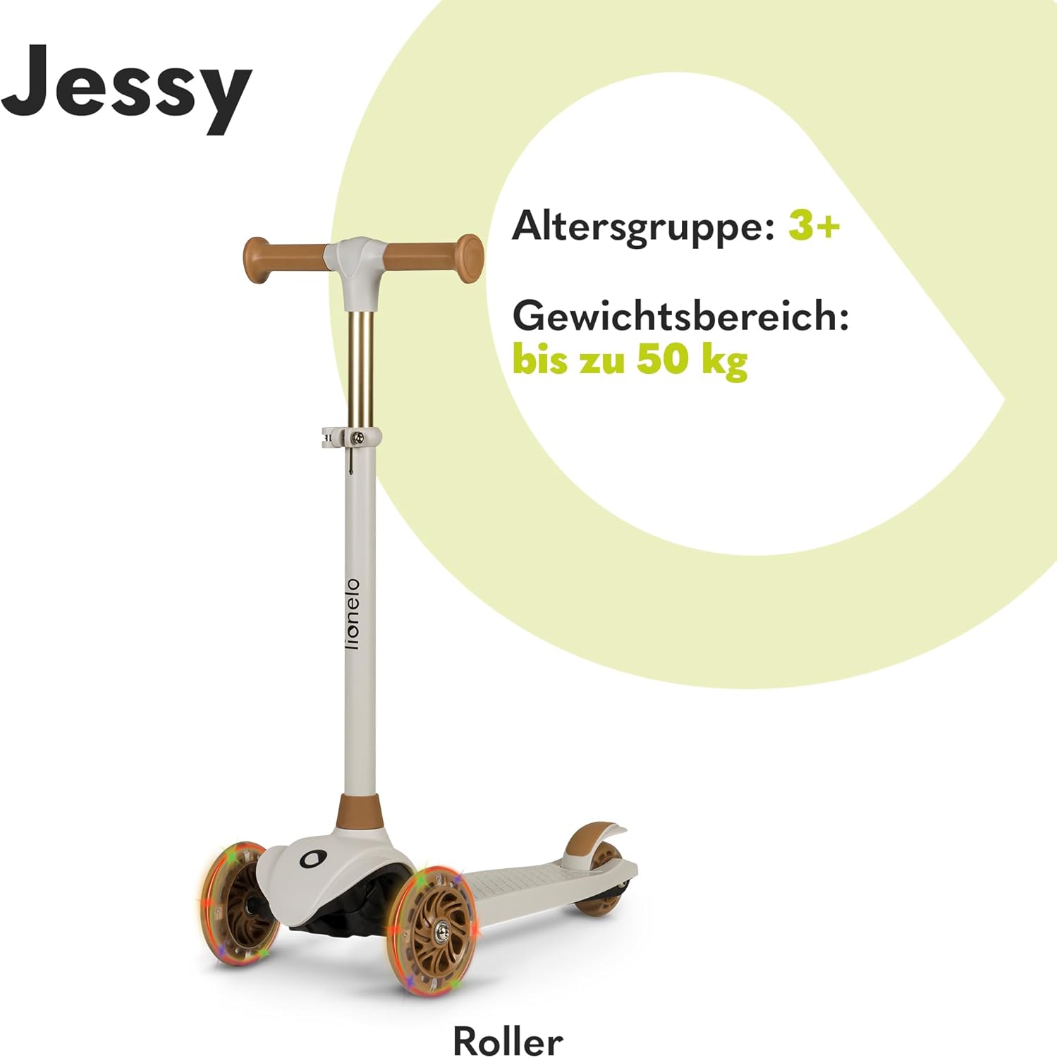 Thumbnail 1 de LIONELO Jessy Premium Dreirad-Kinderroller mit LED-Rädern – verstellbarer Lenker, rutschfeste Plattform, bis 50 kg