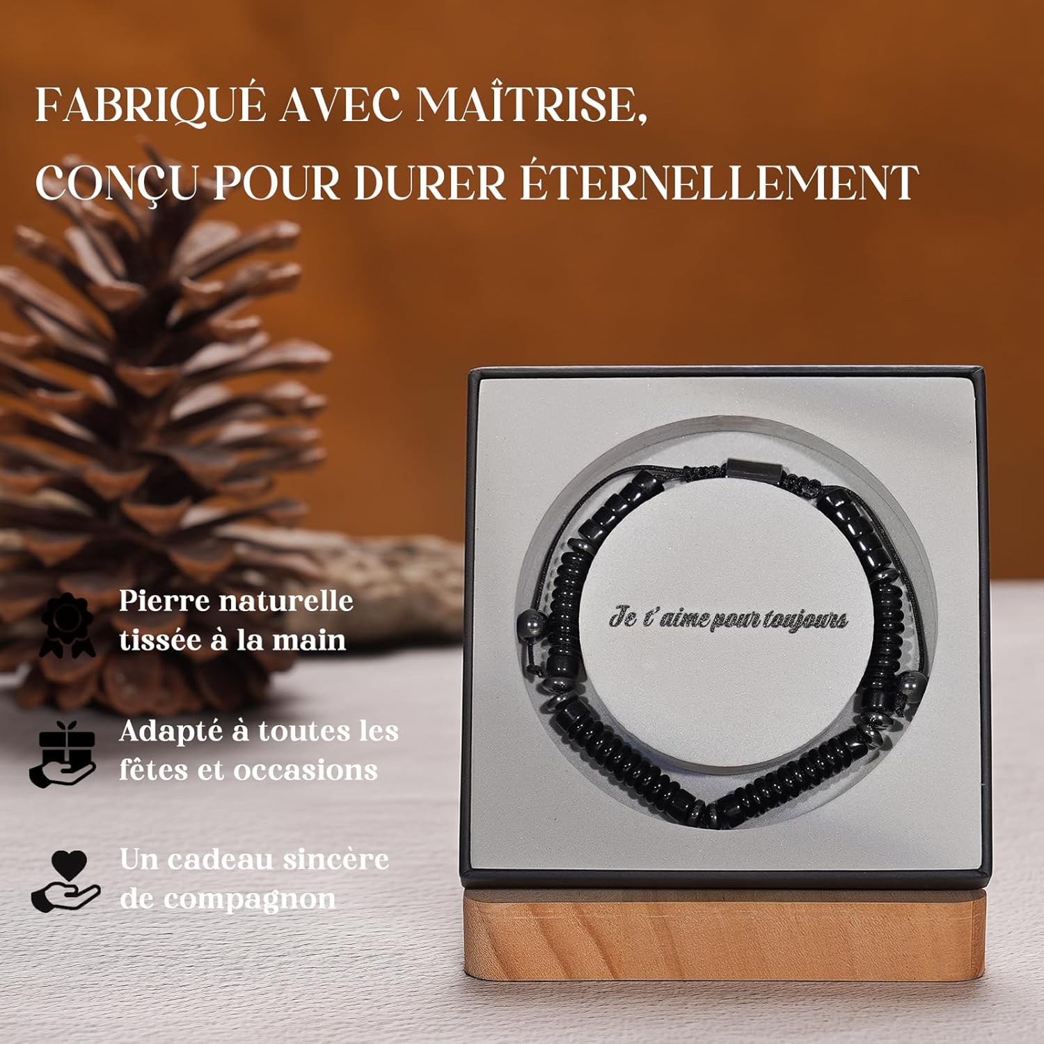 Thumbnail 3 de Bracelet homme Lueaurra « idée cadeau » pour Saint-Valentin, anniversaire et Noël