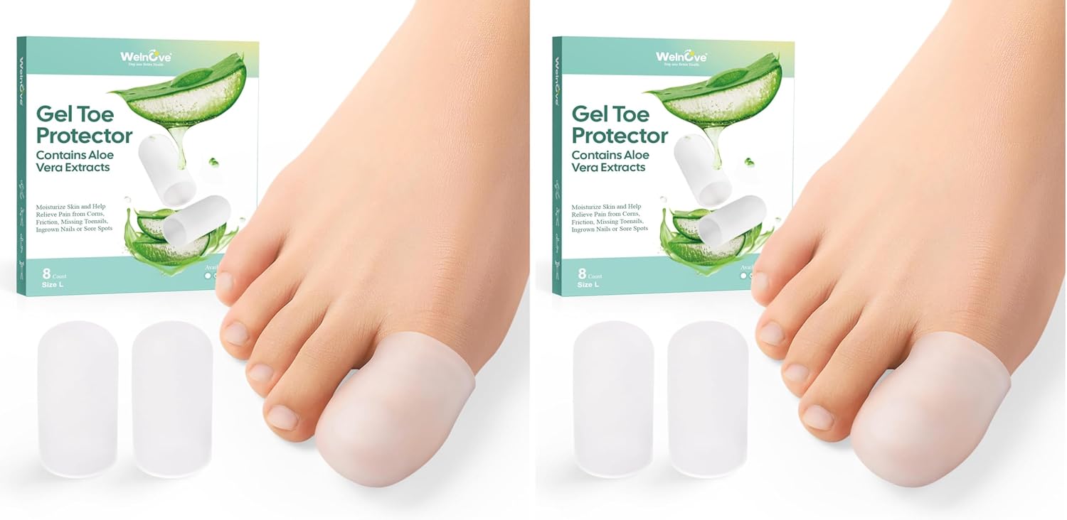 Thumbnail 6 de Welnove Gel Toe Cap and Protector – Infused Silicone Toe Covers (8M, Beige)