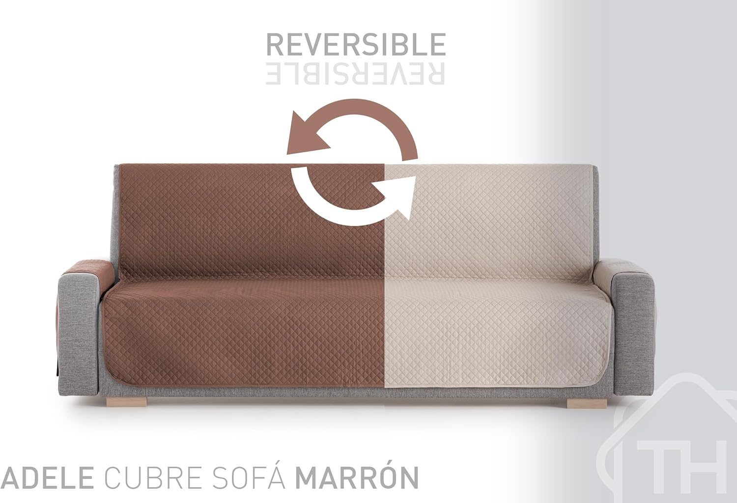 Thumbnail 1 de Textilhome Funda Adele 2 Plazas Reversible Marrón 🛋