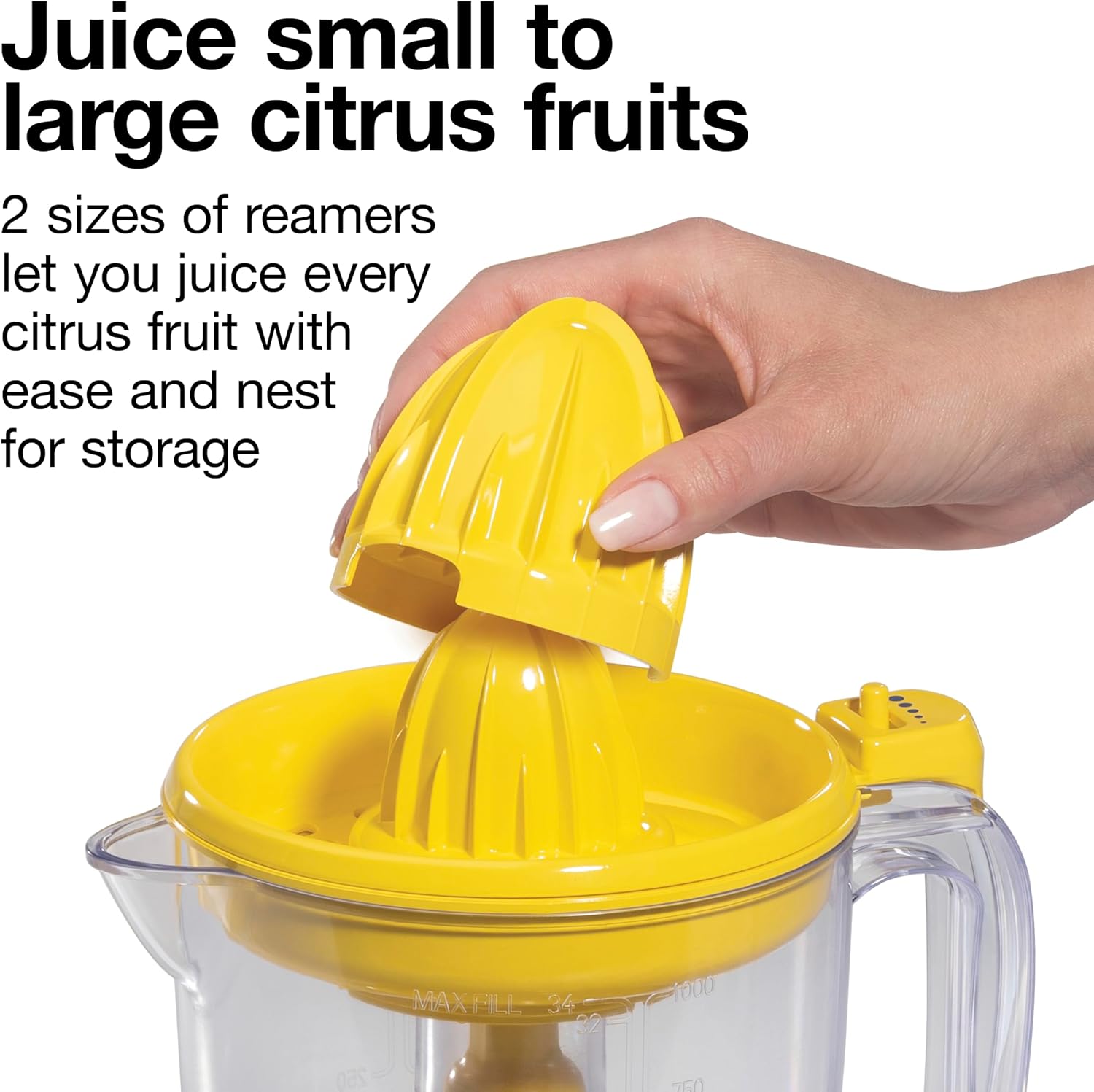 Detalle 2 de Proctor Silex Alex’s Lemonade Stand Electric Citrus Juicer Machine (Yellow, 34 oz) — 66341
