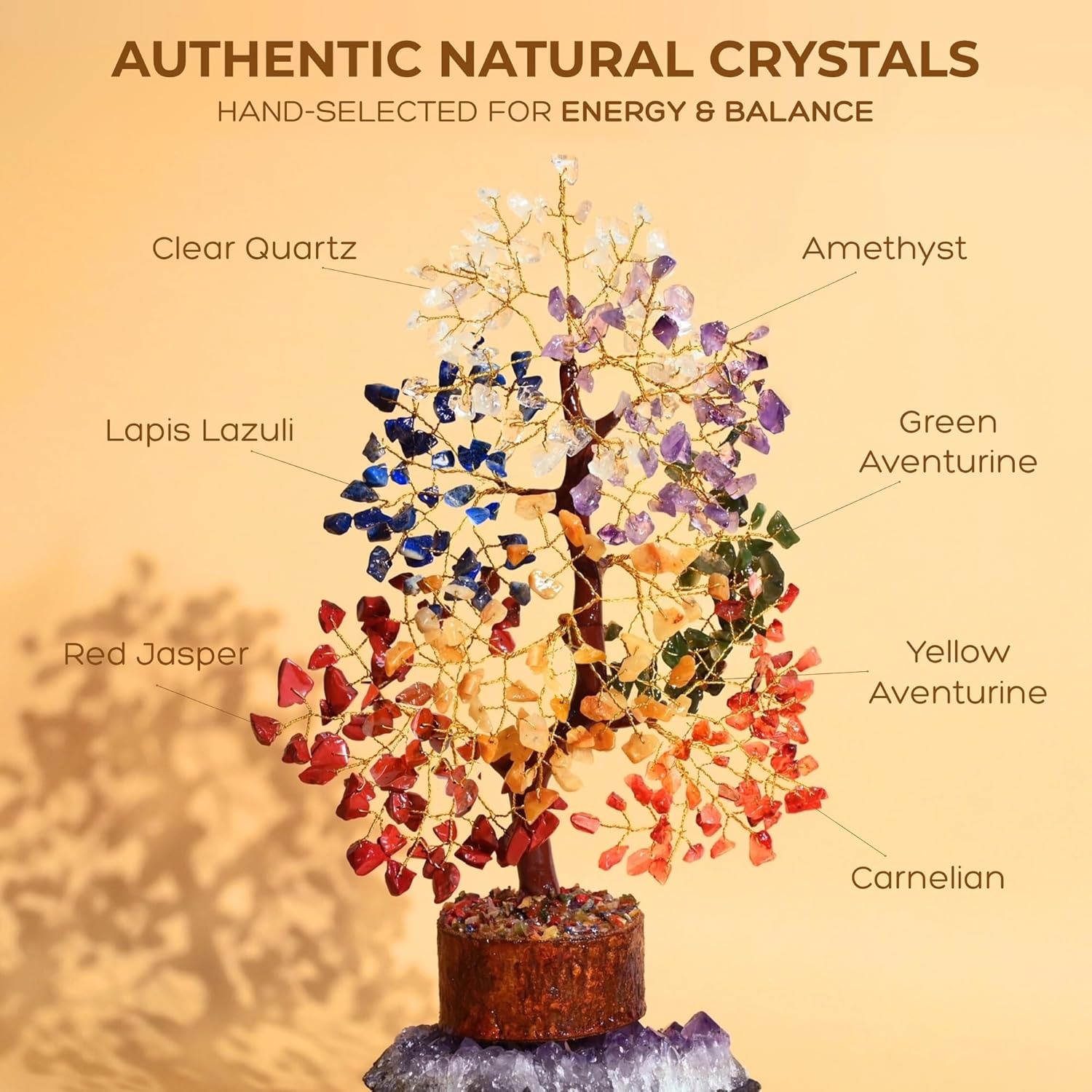 Thumbnail 2 de Anima Premium Crystal Tree of Life 7-Chakra Crystal Tree for Healing & Manifestation