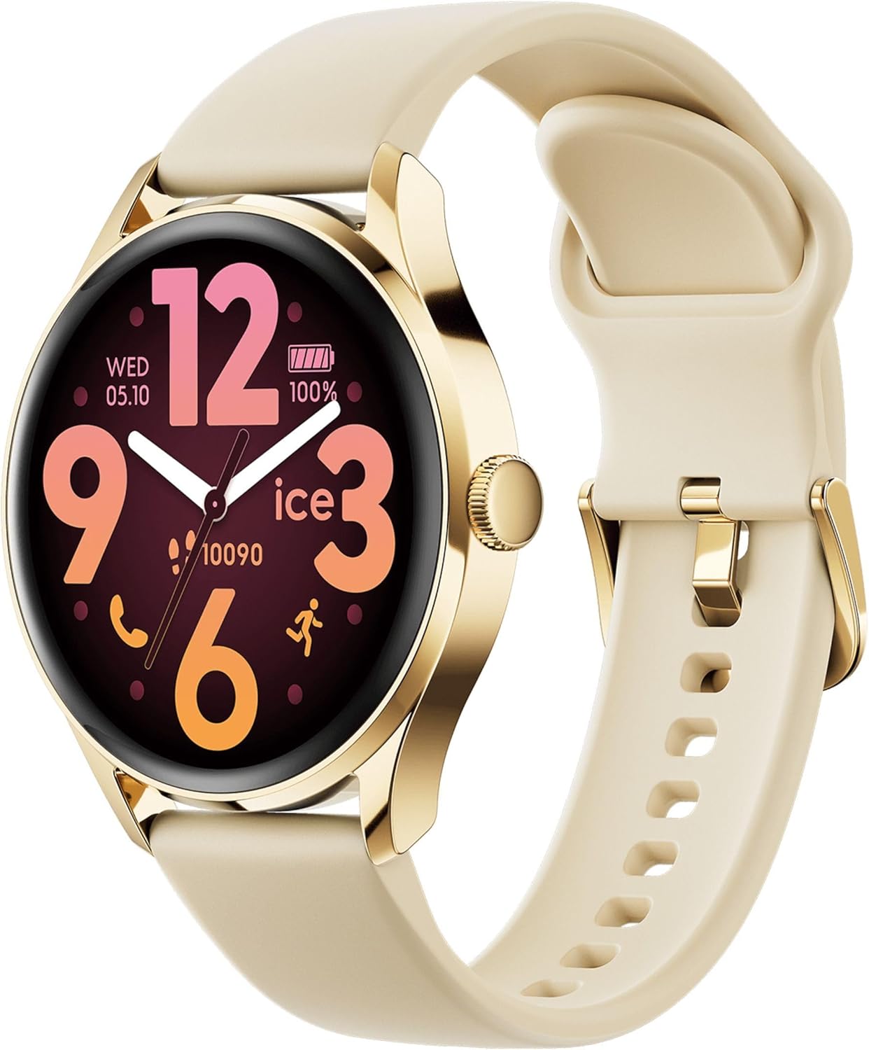 Detalle 1 de Ice-Watch Ice smart 3.0-1.2 Gold Beige – Damen-Smartwatch mit GPS, AMOLED 1,2 Zoll und Strava-Kompatibilität