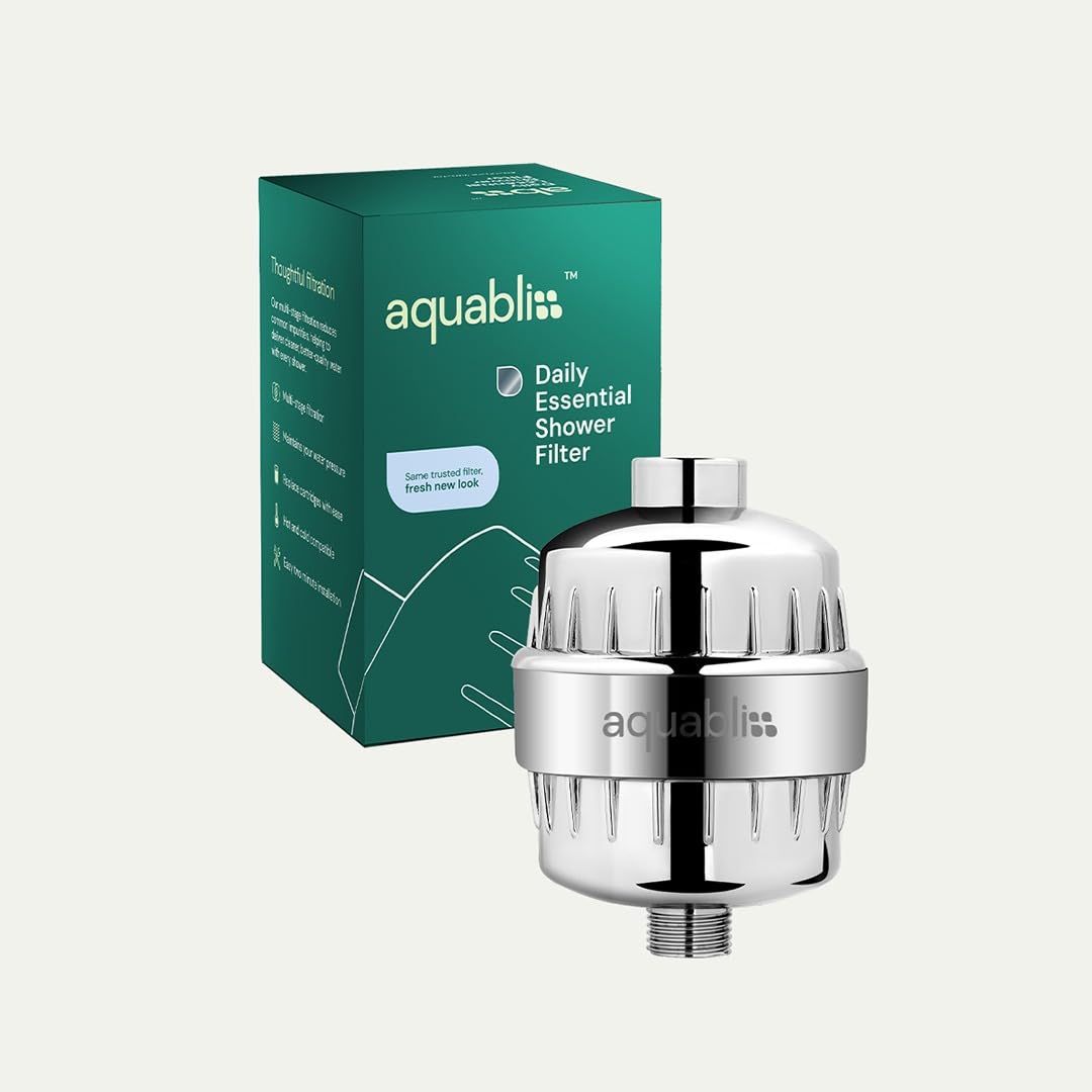 Detalle de AquaBliss SF220 High Output Shower Filter, Chrome, Replaceable Three-Stage Cartridge