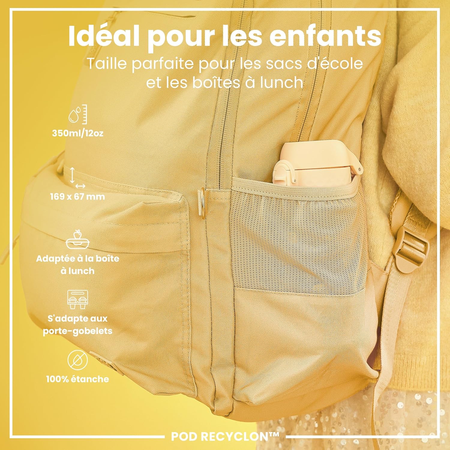Detalle de Ion8 Gourde Enfant 350 ml – anti-fuite, facile à ouvrir et sans BPA