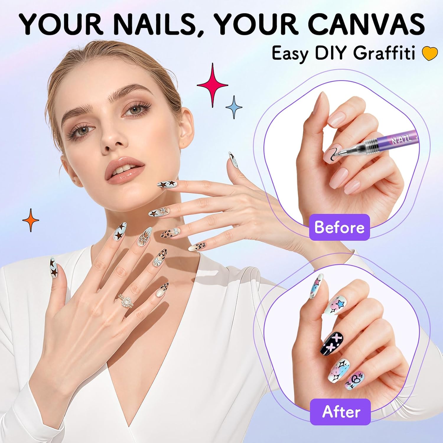 Thumbnail 3 de Set de 12 Stylos Nail Art – Pointe fine 0,5 mm pour dessins précis sur ongles