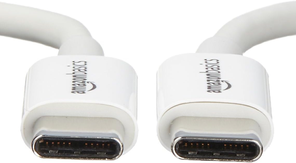 Detalle 2 de Amazonベーシック USB-C - USB-C ケーブル 1.83m、480Mbps、USB-IF認証、ホワイト